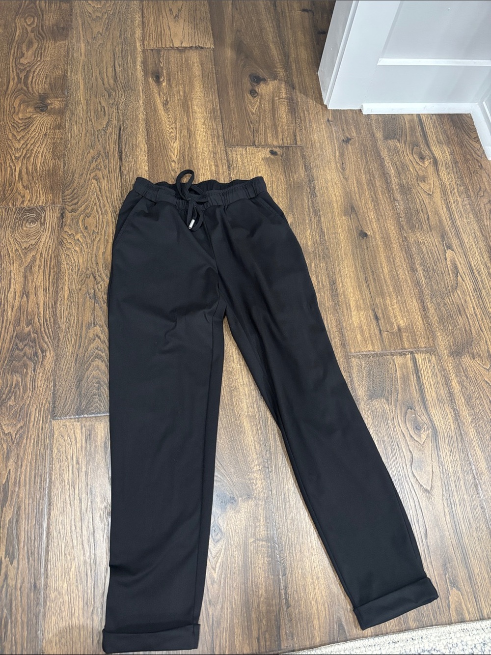 Zac & Rachel Black Ankle-Length Drawstring Pants